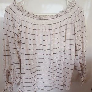 Nautical 3/4 Sleeve Top by Daytrip - Size L